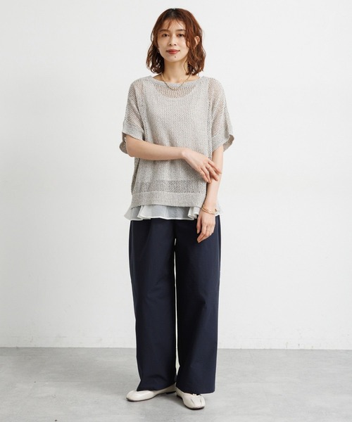 studio CLIP(スタディオクリップ)の「【撥水・UVカット・2WAYストレッチ・イージーケア】タックストレートパンツ(その他パンツ・レディース・ブラック/ベージュ/ネイビー・LARGE/PF/フリー(L)/MEDIUM)」の15枚目の写真