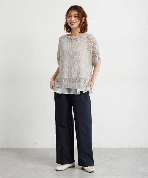 studio CLIP(スタディオクリップ)の「【撥水・UVカット・2WAYストレッチ・イージーケア】タックストレートパンツ(その他パンツ・レディース・ブラック/ベージュ/ネイビー・LARGE/PF/フリー(L)/MEDIUM)」の17枚目の写真