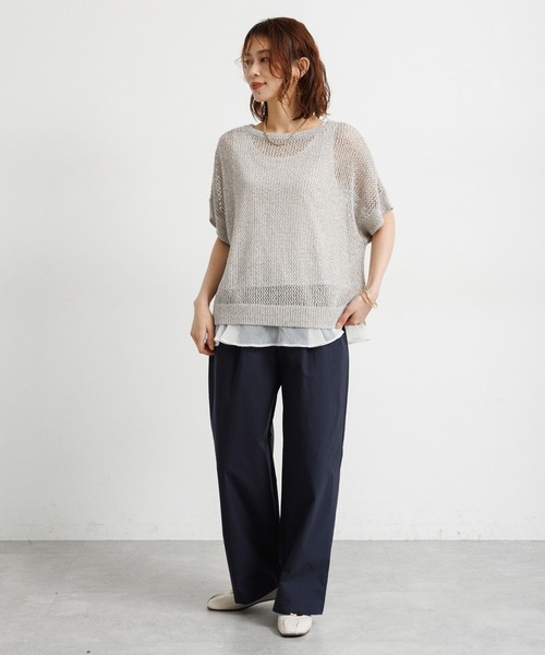 studio CLIP(スタディオクリップ)の「【撥水・UVカット・2WAYストレッチ・イージーケア】タックストレートパンツ(その他パンツ・レディース・ブラック/ベージュ/ネイビー・LARGE/PF/フリー(L)/MEDIUM)」の18枚目の写真