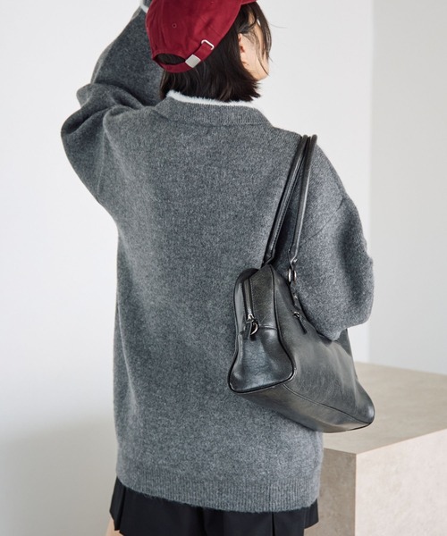 PBLIM（ページボーイリム）の「《UNISEX》フェザーポロニット（ニット/セーター・レディース・グレー/ネイビー・FREE）」の5枚目の写真