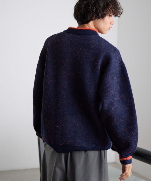 PBLIM（ページボーイリム）の「《UNISEX》フェザーポロニット（ニット/セーター・レディース・グレー/ネイビー・FREE）」の13枚目の写真