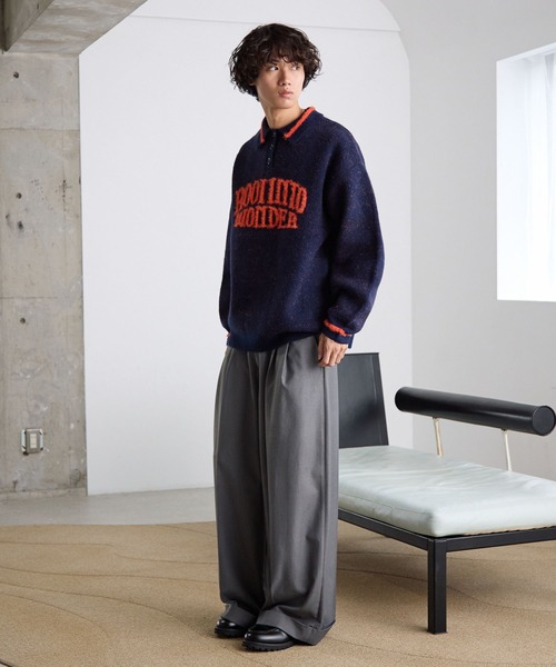 PBLIM（ページボーイリム）の「《UNISEX》フェザーポロニット（ニット/セーター・レディース・グレー/ネイビー・FREE）」の15枚目の写真