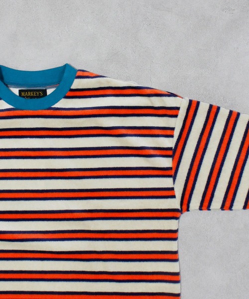 MARKEY'S（マーキーズ）の「先染めボーダーベロアカットソー（Tシャツ/カットソー・キッズ・グレー系その他/ホワイト系その他/ブルー系その他・80/90/95/100/110/120/130/140/150）」の7枚目の写真
