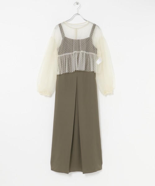 URBAN RESEARCH ROSSO WOMEN（アーバンリサーチ　ロッソ）の「ドットチュールブラウスSETドレス（ドレス・レディース・ブラウン系その他/ブラック系その他・FREE）」の11枚目の写真