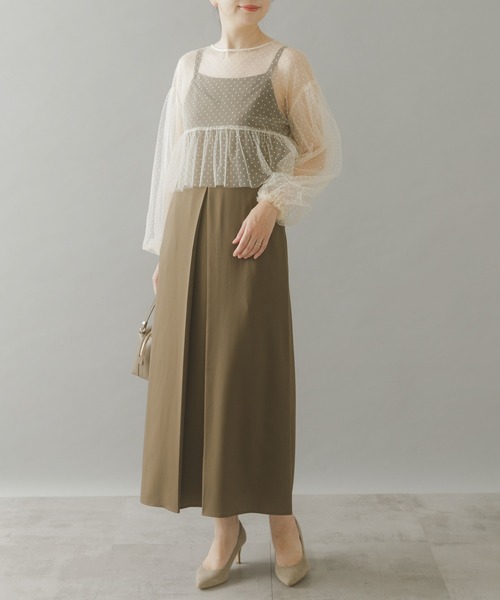 URBAN RESEARCH ROSSO WOMEN（アーバンリサーチ　ロッソ）の「ドットチュールブラウスSETドレス（ドレス・レディース・ブラウン系その他/ブラック系その他・FREE）」の14枚目の写真