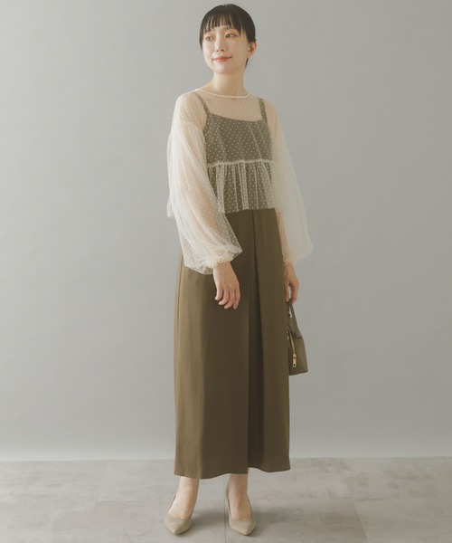 URBAN RESEARCH ROSSO WOMEN（アーバンリサーチ　ロッソ）の「ドットチュールブラウスSETドレス（ドレス・レディース・ブラウン系その他/ブラック系その他・FREE）」の16枚目の写真