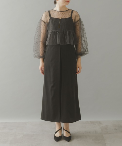 URBAN RESEARCH ROSSO WOMEN（アーバンリサーチ　ロッソ）の「ドットチュールブラウスSETドレス（ドレス・レディース・ブラウン系その他/ブラック系その他・FREE）」の21枚目の写真