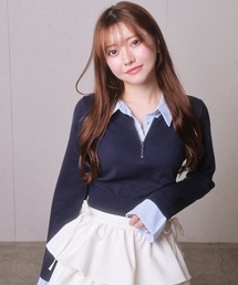 LIPSERVICE | 2wayシャツレイヤードニットトップス(ニット/セーター)