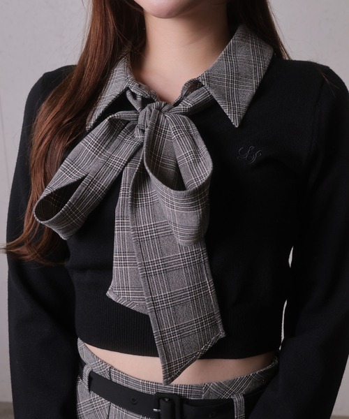 LIPSERVICE（リップサービス）の「2wayシャツレイヤードニットトップス（ニット/セーター・レディース・グレー/ネイビー/その他1/アイボリー/その他2・FREE）」の22枚目の写真