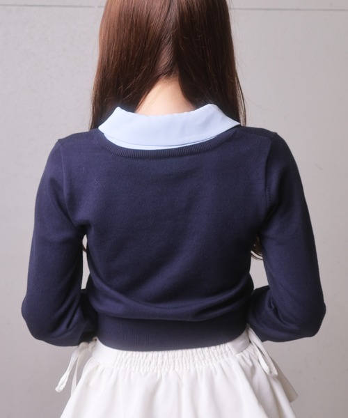 LIPSERVICE（リップサービス）の「2wayシャツレイヤードニットトップス（ニット/セーター・レディース・グレー/ネイビー/その他1/アイボリー/その他2・FREE）」の14枚目の写真