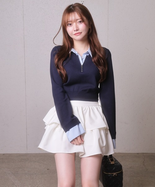 LIPSERVICE（リップサービス）の「2wayシャツレイヤードニットトップス（ニット/セーター・レディース・グレー/ネイビー/その他1/アイボリー/その他2・FREE）」の11枚目の写真