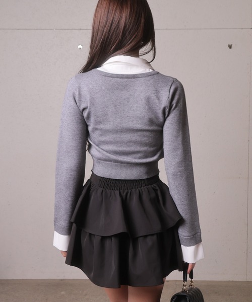 LIPSERVICE（リップサービス）の「2wayシャツレイヤードニットトップス（ニット/セーター・レディース・グレー/ネイビー/その他1/アイボリー/その他2・FREE）」の20枚目の写真