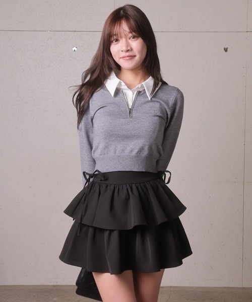 LIPSERVICE（リップサービス）の「2wayシャツレイヤードニットトップス（ニット/セーター・レディース・グレー/ネイビー/その他1/アイボリー/その他2・FREE）」の22枚目の写真