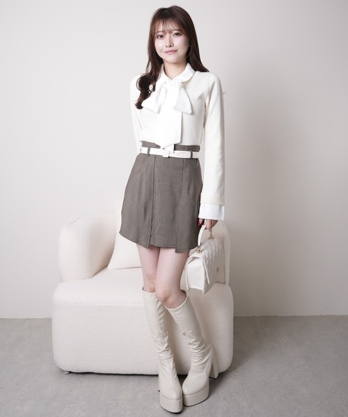 LIPSERVICE（リップサービス）の「2wayシャツレイヤードニットトップス（ニット/セーター・レディース・グレー/ネイビー/その他1/アイボリー/その他2・FREE）」の13枚目の写真