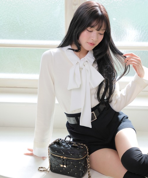 2wayシャツレイヤードニットトップス（ニット/セーター）｜LIPSERVICE