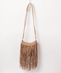 フリンジ付きベージュスエードショルダーバッグ バッグ（ベージュ系・フリンジ）ファッション通販 - ZOZOTOWN