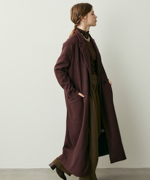 Clum(クルム)の「ダブルブレストテーラードロングコート(チェスターコート・レディース・ダークブラウン系・LARGE/MEDIUM/SMALL)」の5枚目の写真