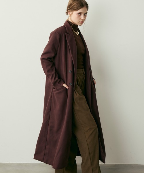 Clum(クルム)の「ダブルブレストテーラードロングコート(チェスターコート・レディース・ダークブラウン系・LARGE/MEDIUM/SMALL)」の6枚目の写真
