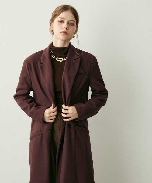 Clum(クルム)の「ダブルブレストテーラードロングコート(チェスターコート・レディース・ダークブラウン系・LARGE/MEDIUM/SMALL)」の7枚目の写真