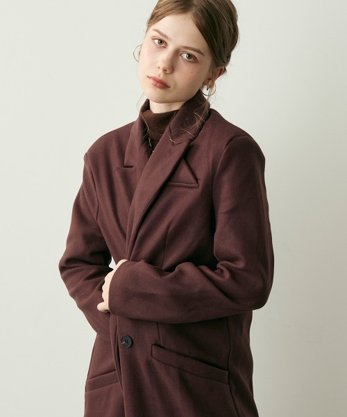 Clum(クルム)の「ダブルブレストテーラードロングコート(チェスターコート・レディース・ダークブラウン系・LARGE/MEDIUM/SMALL)」の8枚目の写真