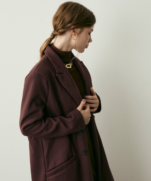 Clum(クルム)の「ダブルブレストテーラードロングコート(チェスターコート・レディース・ダークブラウン系・LARGE/MEDIUM/SMALL)」の11枚目の写真