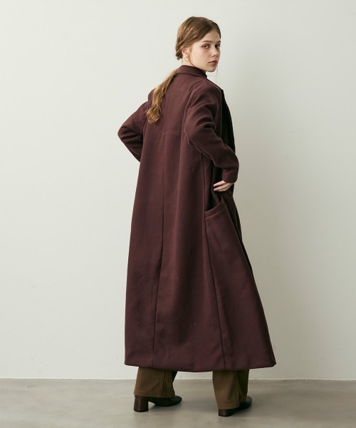 Clum(クルム)の「ダブルブレストテーラードロングコート(チェスターコート・レディース・ダークブラウン系・LARGE/MEDIUM/SMALL)」の19枚目の写真