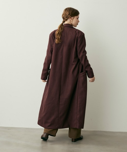 Clum(クルム)の「ダブルブレストテーラードロングコート(チェスターコート・レディース・ダークブラウン系・LARGE/MEDIUM/SMALL)」の20枚目の写真