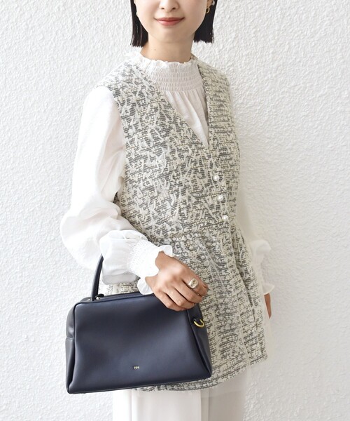 troisiemeCHACO(トロワズィエムチャコ)の「【SHIPS別注】troisiemeCHACO: チュール ジレ(セレモニー対応可)(ベスト・レディース・オフホワイト/ブラック/ダークグレー・ONE SIZE)」の10枚目の写真