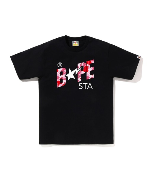 A BATHING APE(アベイシングエイプ)の「ABC CAMO BAPE STA LOGO TEE(Tシャツ/カットソー・メンズ・ブラック×グリーン/ホワイト×グリーン/ホワイト×ブルー/ブラック×ピンク/ブラック×ブルー/ホワイト×ピンク・SMALL/MEDIUM/XX-LARGE/XXX-LARGE/LARGE/X-LARGE)」の6枚目の写真