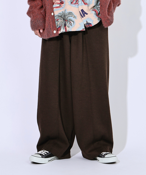 JOURNAL STANDARD（ジャーナルスタンダード）の「ダブル フェイス モダン ワイド パンツ（スウェットパンツ・メンズ・チャコールグレー/ブラック/ブラウン・SMALL/MEDIUM/LARGE）」の3枚目の写真