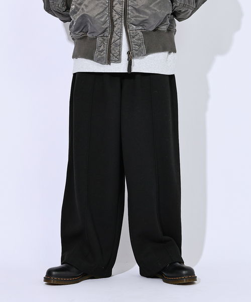 JOURNAL STANDARD（ジャーナルスタンダード）の「ダブル フェイス モダン ワイド パンツ（スウェットパンツ・メンズ・チャコールグレー/ブラック/ブラウン・SMALL/MEDIUM/LARGE）」の2枚目の写真