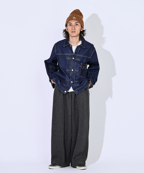 JOURNAL STANDARD（ジャーナルスタンダード）の「ダブル フェイス モダン ワイド パンツ（スウェットパンツ・メンズ・チャコールグレー/ブラック/ブラウン・SMALL/MEDIUM/LARGE）」の4枚目の写真