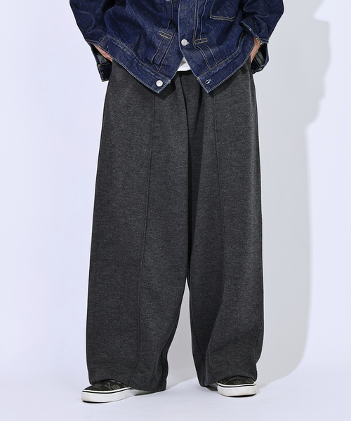 JOURNAL STANDARD（ジャーナルスタンダード）の「ダブル フェイス モダン ワイド パンツ（スウェットパンツ・メンズ・チャコールグレー/ブラック/ブラウン・SMALL/MEDIUM/LARGE）」の7枚目の写真