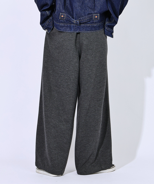 JOURNAL STANDARD（ジャーナルスタンダード）の「ダブル フェイス モダン ワイド パンツ（スウェットパンツ・メンズ・チャコールグレー/ブラック/ブラウン・SMALL/MEDIUM/LARGE）」の9枚目の写真
