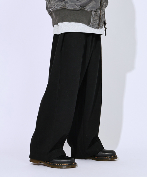 JOURNAL STANDARD（ジャーナルスタンダード）の「ダブル フェイス モダン ワイド パンツ（スウェットパンツ・メンズ・チャコールグレー/ブラック/ブラウン・SMALL/MEDIUM/LARGE）」の18枚目の写真