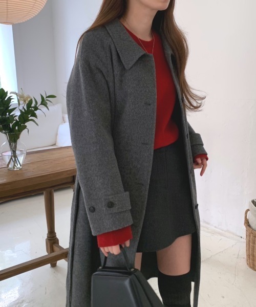 FREE STYLISTS(フリー スタイリスト)の「YUGA_YGMC single button coat(ステンカラーコート・レディース・グレー/ブラウン・FREE)」の13枚目の写真