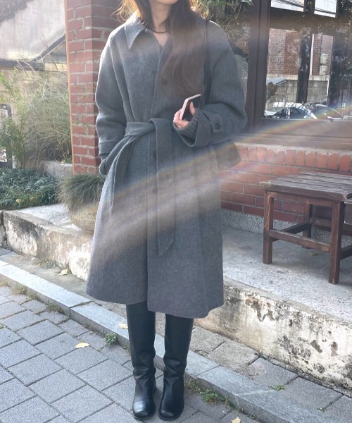 FREE STYLISTS(フリー スタイリスト)の「YUGA_YGMC single button coat(ステンカラーコート・レディース・グレー/ブラウン・FREE)」の21枚目の写真
