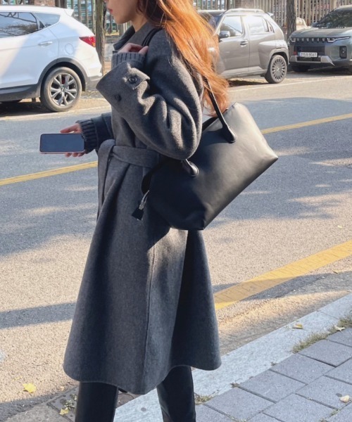 FREE STYLISTS(フリー スタイリスト)の「YUGA_YGMC single button coat(ステンカラーコート・レディース・グレー/ブラウン・FREE)」の19枚目の写真
