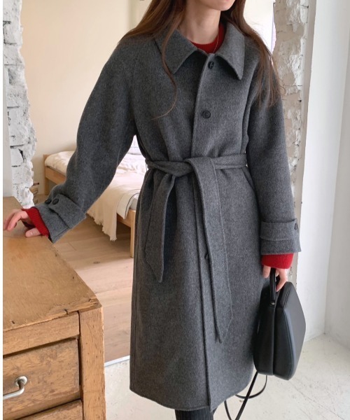 FREE STYLISTS(フリー スタイリスト)の「YUGA_YGMC single button coat(ステンカラーコート・レディース・グレー/ブラウン・FREE)」の10枚目の写真