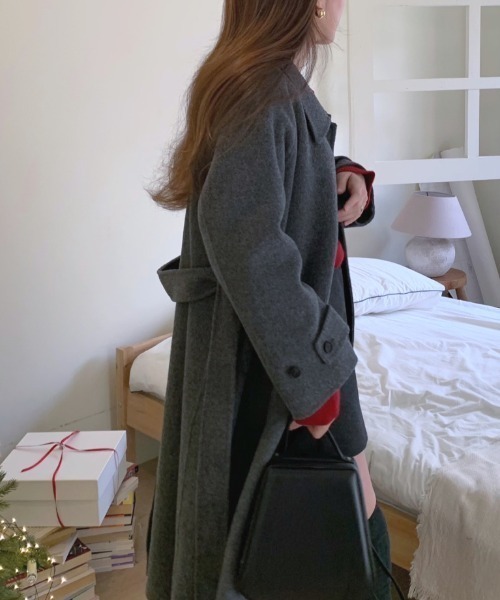 FREE STYLISTS(フリー スタイリスト)の「YUGA_YGMC single button coat(ステンカラーコート・レディース・グレー/ブラウン・FREE)」の12枚目の写真