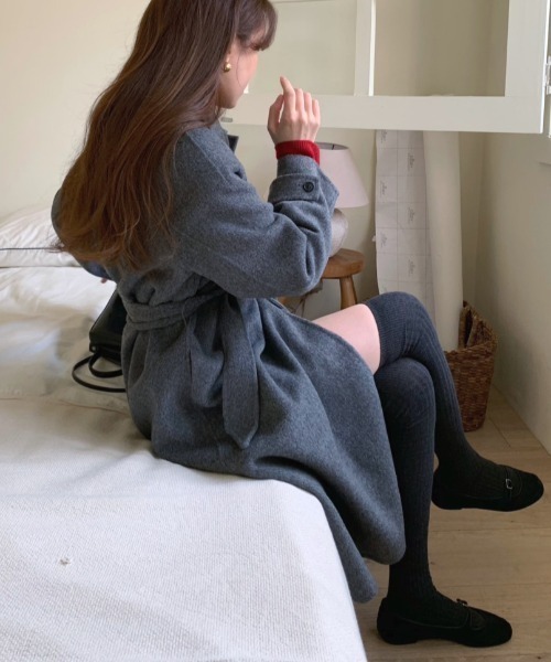 FREE STYLISTS(フリー スタイリスト)の「YUGA_YGMC single button coat(ステンカラーコート・レディース・グレー/ブラウン・FREE)」の7枚目の写真