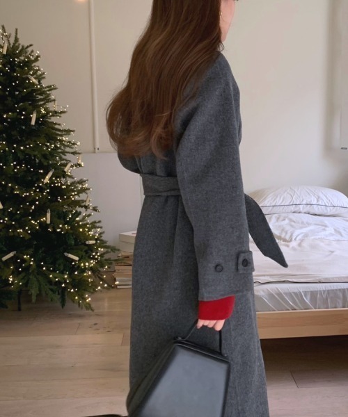 FREE STYLISTS(フリー スタイリスト)の「YUGA_YGMC single button coat(ステンカラーコート・レディース・グレー/ブラウン・FREE)」の9枚目の写真