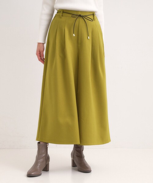 DRESKIP（ドレスキップ）の「【S-LL/2点セット】脚のラインを拾いにくい ベルト付きタックスカーチョパンツ（その他パンツ・レディース・マスタード/ネイビー/ダークブラウン・01/02/03/04）」の4枚目の写真