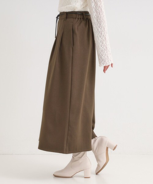 DRESKIP（ドレスキップ）の「【S-LL/2点セット】脚のラインを拾いにくい ベルト付きタックスカーチョパンツ（その他パンツ・レディース・マスタード/ネイビー/ダークブラウン・01/02/03/04）」の9枚目の写真