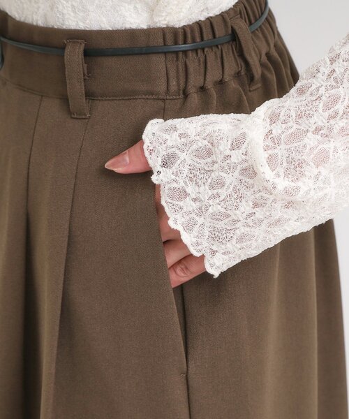 DRESKIP（ドレスキップ）の「【S-LL/2点セット】脚のラインを拾いにくい ベルト付きタックスカーチョパンツ（その他パンツ・レディース・マスタード/ネイビー/ダークブラウン・01/02/03/04）」の21枚目の写真