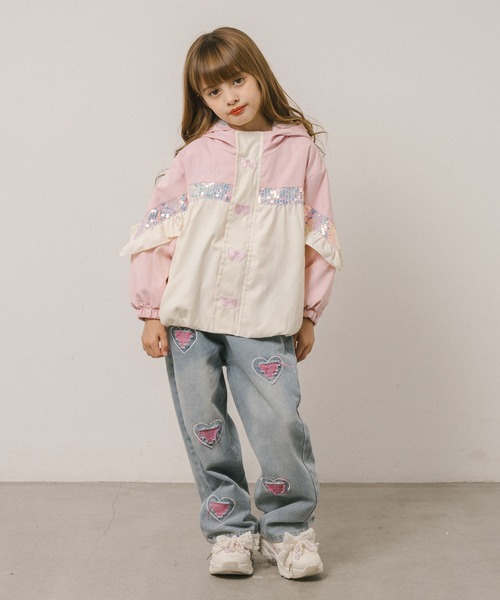 URBAN CHERRY(アーバンチェリー)の「ハートカラーダメージデニムパンツ(デニムパンツ・キッズ・ブルー・150cm/140cm/130cm/120cm/110cm)」の5枚目の写真