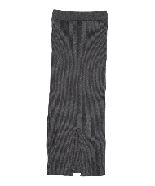ANAP（アナップ）の「ラメニット バックスリット ナロースカート（スカート・レディース・ライトグレー/ブラウン/ダークグレー・F）」の4枚目の写真