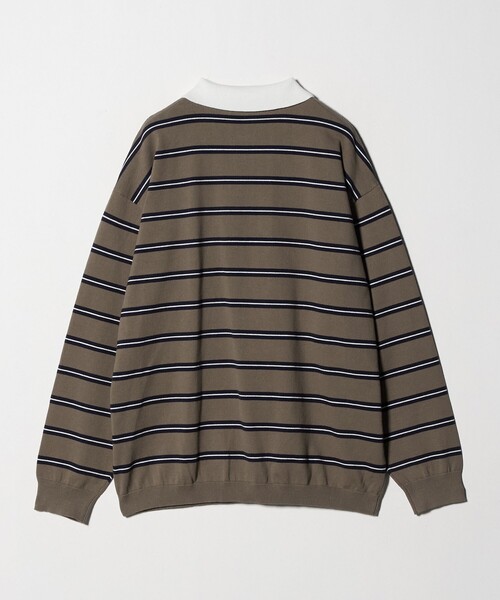 A DAY IN THE LIFE UNITED ARROWS（アデイインザライフユナイテッドアローズ）の「ボーダー ラガー ニット-ウォッシャブル-＜A DAY IN THE LIFE＞（ニット/セーター・メンズ・ダークグリーン/ベージュ・L/M）」の7枚目の写真