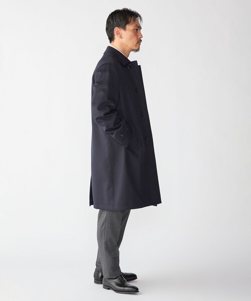 SHIPS シップス ウール ステンカラーコート 濃紺 サイズL セール】SHIPS: ネイビー ウール ビーバー ステンカラー コート（T