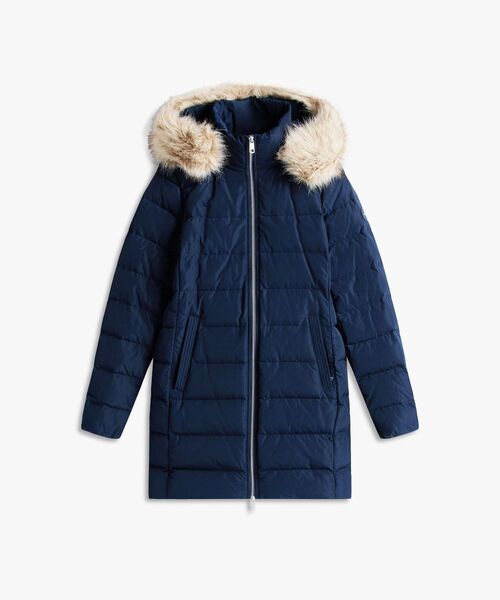 TOMMY HILFIGER（トミーヒルフィガー）の「ダウンスリムコートウィズファー（その他アウター・レディース・ブラック/ネイビー・LARGE/X-SMALL/MEDIUM/SMALL）」の11枚目の写真